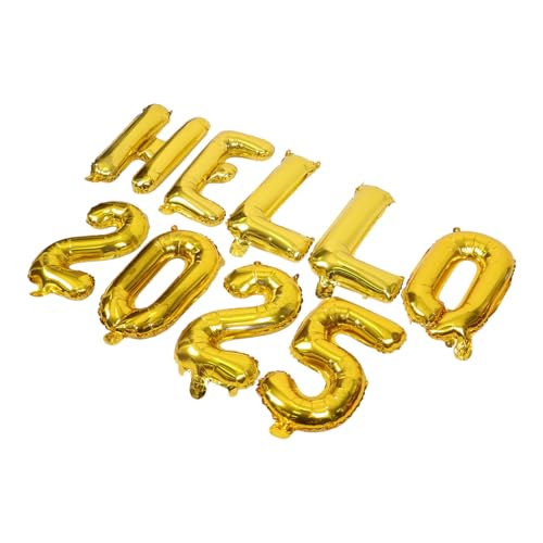 Kichvoe Hallo 2025 Luftballons Neujahrsdekorationen Goldene 2025 Folien-Zahlenballons Für 2025 Silvester Festival Partyzubehör Abschlussdekorationen von Kichvoe