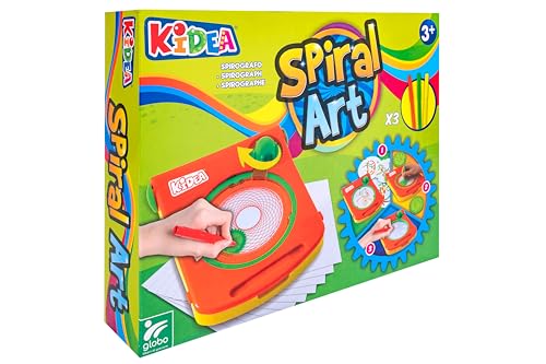 Kidea Spirograph Spiral Art - Mit Filzstiften - Präzisionszubehör zum Zeichnen von geometrischen Formen - Globo Toys 40906 von Kidea