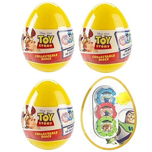 3 x vorgefüllte Überraschungseier für Kinder mit Spielzeug – Disney Toy Story Überraschungseier für Kinder 3–9 Jahre, sortierte 3 x Sammelscheiben in jedem Ei, Größe: 7,5 cm von Kids Licencing