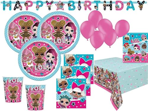 XL 52 Teile L.O.L. Surprise! Party Deko Set für 8 Kinder von Kids Party World