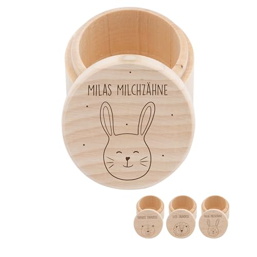 Kidsmood - Personalisierte Milchzahndose aus Holz, Kinder Zahnbox für Milchzähne Jungen und Mädchen mit kinderfreundlicher Gravur, für die ersten Zahnschätze, Zahnfee Geschenke von Kidsmood