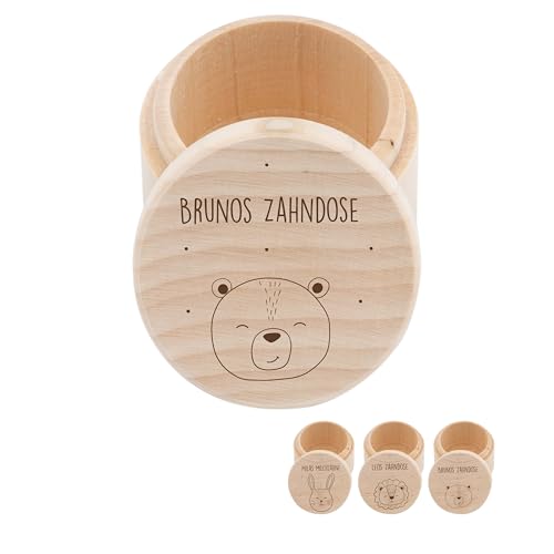 Kidsmood - Personalisierte Milchzahndose aus Holz, Kinder Zahnbox für Milchzähne Jungen und Mädchen mit kinderfreundlicher Gravur, für die ersten Zahnschätze, Zahnfee Geschenke von Kidsmood