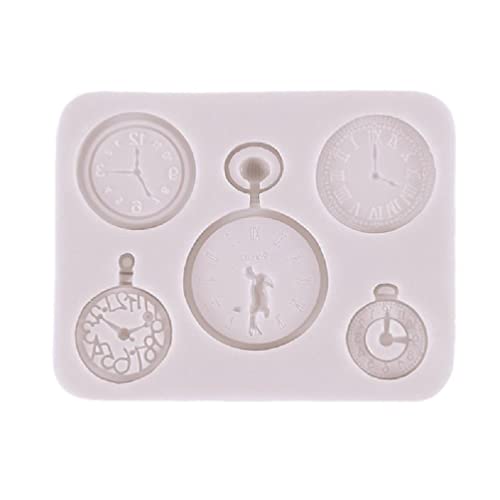 Taschenuhr & Uhr Silikonform 3D Fondant Form DIY Kuchen Dekor Süßigkeiten Dessert Form für Zuhause Küche Backen DIY Fondant Formen für Kuchen Dekorieren Weihnachten 3D Silikon für Kuchen Dekorieren von KieTeiiK