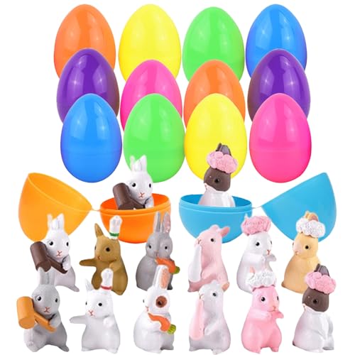 Kielsjajd Ostergeschenke Kinder, überraschungsei, 12 Stück MIni Gefüllte Ostereier zum Befüllen, Plastik Ostereier für Osternkorb Stuffers Füllstoffe, Ostern Geschenke for Kinder Ostereier (A-014) von Kielsjajd