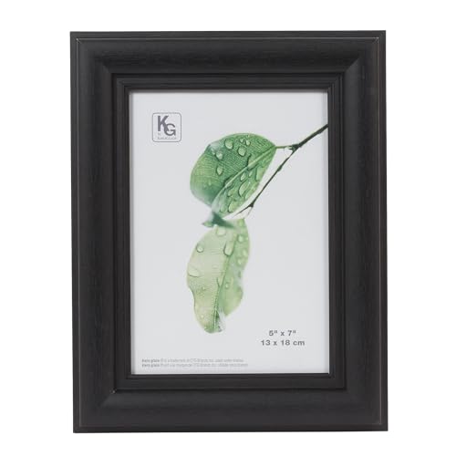 Kiera Grace 12,7 x 17,8 cm Holz-Bilderrahmen, vielseitiges Display für 12,7 x 17,8 cm, elegante Wanddekoration und Tisch-Bilderrahmen für Zuhause und Büro, Schwarz von Kiera Grace