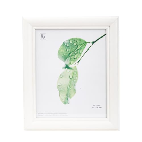 Kiera Grace Holz-Bilderrahmen, 20,3 x 25,4 cm, vielseitiges Display für 20,3 x 25,4 cm, elegante Wanddekoration und Tisch-Bilderrahmen für Zuhause und Büro, Weiß von Kiera Grace