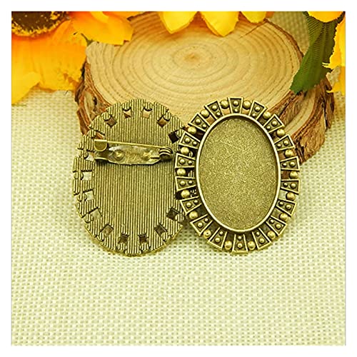 Kigauru Cabochon-Broschenbasis Fit 20x30mm Vintage ovale Leere Einstellung der Bezel-leeren Basis-Cabochon-Brosche mit Basis für DIY. Brosche 3pcs / Lot für DIY Basteln von Kigauru