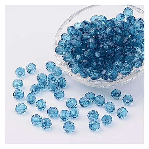 Kigauru Perlen 500 g transparente Acrylperlen facettiert runden Dodger Blau 8mm Loch: 1,5 mm ungefähr 180 0pcs/50 0g von Kigauru