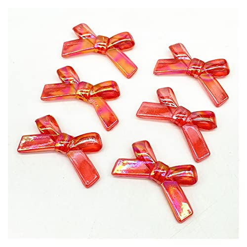 Kigauru Perlen-Anhänger 10pcs/Los 34x20 mm Fliege Formperlen Ab Farb -Acrylperlen for Schmuck handgefertigt DIY Zubehör DIY-Anhänger (Farbe : R-ed) von Kigauru