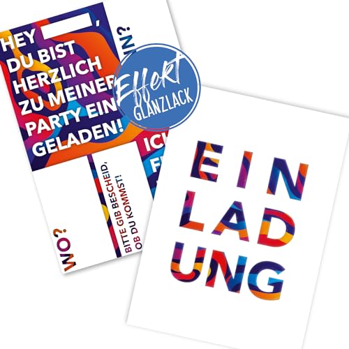 12 Edle Einladungskarten für Geburtstag [extra stabil] die Einladung für alle Feiern| für Kinder Teenager und Erwachsene (Edel ohne Kuvert) von Kigebu