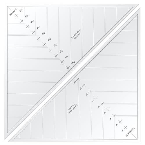 Kigley 2 Stück klar perfekte Schlitz-Trimmer zum Quilten, PVC-Quilt-Vorlage und Lineal für präzises Schneiden und Trimmen, Nähzubehör für Heimwerker, halbe quadratische Dreiecke, Streifen Kigley 2 Stück klar perfekte Schlitz-Trimmer zum Quilten, PVC-Quilt-Vorlage und Lineal für präzises Schneiden und Trimmen, Nähzubehör für Heimwerker, halbe quadratische Dreiecke, Streifen von Kigley