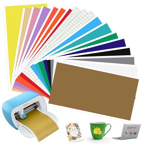 15 Stück 14 x 30,5cm Smart Vinyl Permanent für Cricut Joy mit 3 Plotter Transferfolie Set, Vinyl Plotter Folie Plotterfolie Selbstklebend für DIY, Handyhülle, Laptops, Tassen, Autos von Kigniote