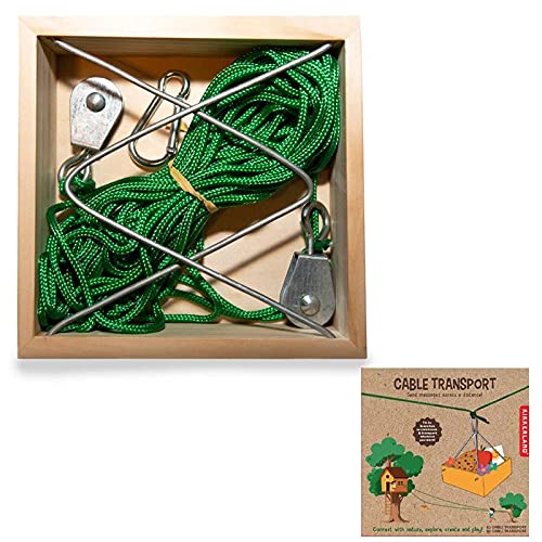 Kikkerland Hucklebery Cable Transport Kit - Modellbaukit für Kinder - Grün, Metall, Acrylfarbe, Unisex, Modern, Auto-Thema, Nicht zusammenklappbar von Kikkerland