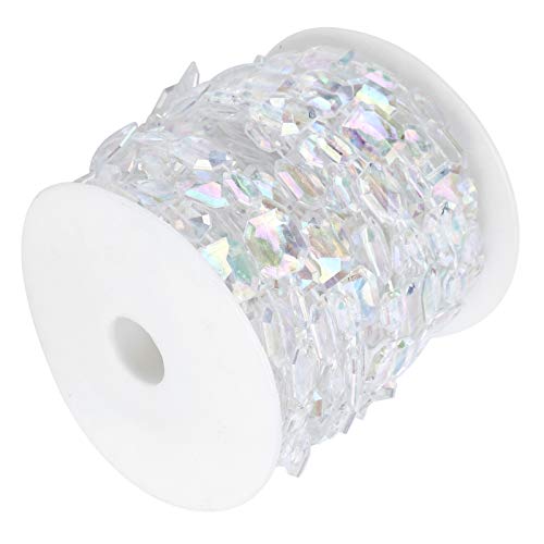 10 M/Rolle Acryl-Perlengirlande, Halskette, Kette, Spule, Perlen, Blumen, Kristallgirlande, Diamant-Acryl-Quadratperlen, Perlenkette, Perlen-Kronleuchter für DIY-Hochzeit von Kikumi