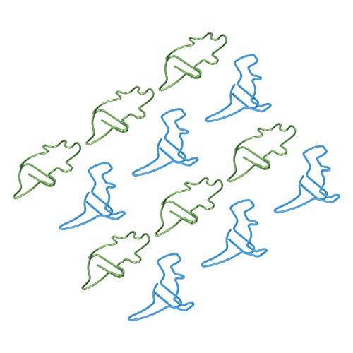 100 Stück Dinosaurier-Büroklammer, Tierform, Multifunktions-Büroklammer, Dinosaurier-Klammer, Lustige Metall-Büroklammer, Lesezeichen, Dokumentenklammern, Leichte Tragbare von Kikumi