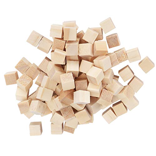 100 Stück Holzwürfel, Kiefernholz, Quadratisch, Leere Blöcke für DIY-Bastelarbeiten, Frühkindliches Puzzle-Spielzeug, 10 Mm von Kikumi