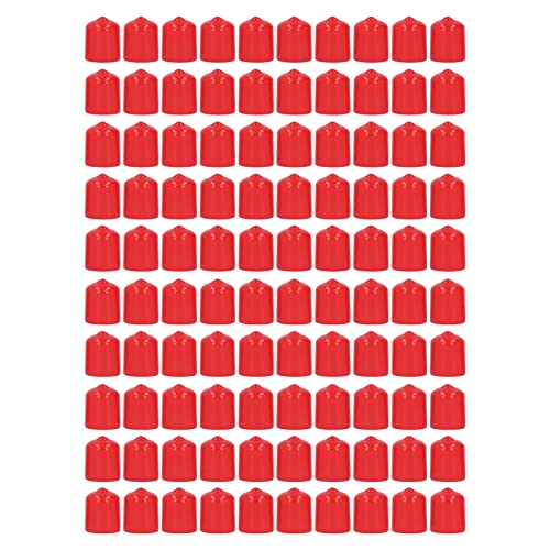 100 Stück Schraubengewindeschutz, Schraubengewindeschutz, Rundrohr-Bolzenkappenabdeckung für Zylinderventil-Flanschschutz (15mm) von Kikumi