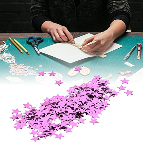 50 Gramm Konfetti in Sternform, Holografisches Glitzer-Konfetti für Ihre Kreationen, Dekorationen und Personalisierungen zu Weihnachten, 7 Mm (Rosa Lila) von Kikumi