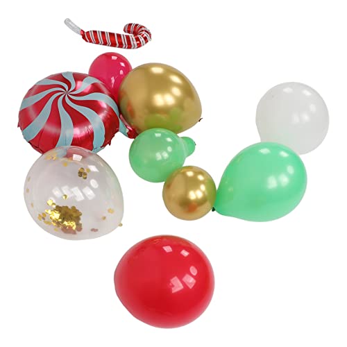 Ballongirlanden-Set, Weihnachtssüßigkeiten, Krücke, Leuchtende Farben, Premium-Ballonbogen-Set aus Latex-Aluminiumfolie von Kikumi