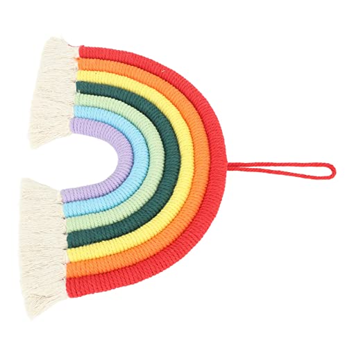 Kikumi Makramee-gewebter Regenbogen, 7 Farben, Handgewebte Regenbogen-Wandbehang-Quaste, Dekoration für Zuhause, Schlafzimmer, Foto-Requisite (BZ-701) von Kikumi