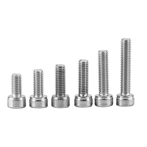 M3-M8 Edelstahl SS304 Innensechskantschrauben mit Sechskantmutter-Unterlegscheiben-Sortiment (M5 150Stk) von Kikumi