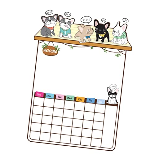 Magnetisches Whiteboard für den Kühlschrank, Weiches PVC, Magnetische Adsorption, Starke, Niedliche Form, Kühlschrank-Notiztafel mit Stift und Radiergummi (Hund (39,5 x 42,6 von Kikumi