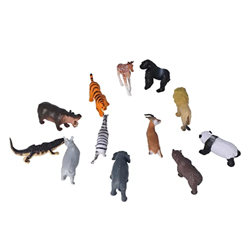 Mini-Dschungel-Tierfiguren-Set, 12-teilig, Realistische Tierfiguren, Wildtiere, Dschungel-Nutztiere, Spielset für, Weihnachten von Kikumi