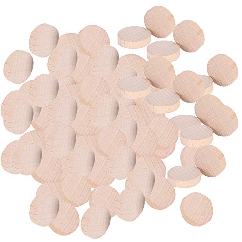 Unvollendete Buchenholzscheibe, DIY Basteln, Runde Holzscheiben, Chips, Zubehör, 100 Stück X 3 Beutel (2cm) von Kikumi