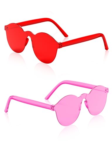 Kimimara Party Herzbrille Sonnenbrille - Herzbrillen Partybrillen Fasching Brille für Kinder Jungen Mädchen Herren Damen 70er 80er 90er Geburtstagsfeier Fasching Karneval Accessoires - 2 Stück von Kimimara