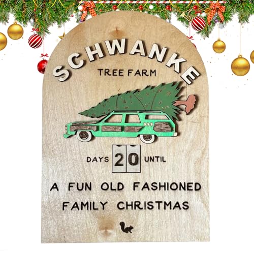 Adventskalender 2024 Weihnachtsdeko Weihnachtskalender Holz 35cm Christmas Countdown Kalender,Vintage Tischdekoration für Weihnachten von KinMokusei