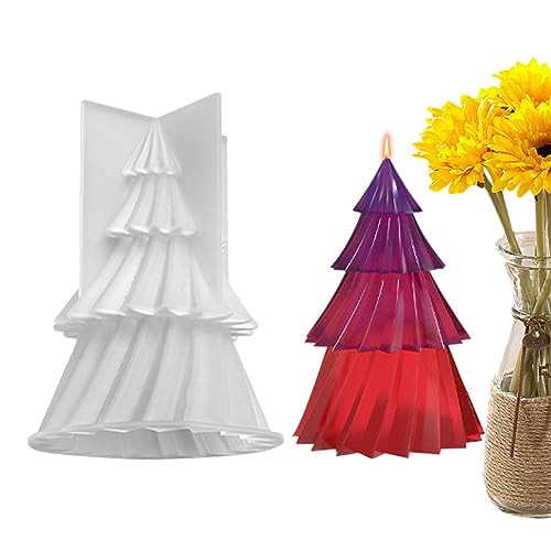 Kerzen Gießform 3D Weihnachtsbaum Kerzengießform Weihnacht DIY Silikonform Gießformen Silikon Kerzenform Gießen für DIY Seife Schokolade Kerzenherstellung (Christmas Tree A(S)) von KinMokusei