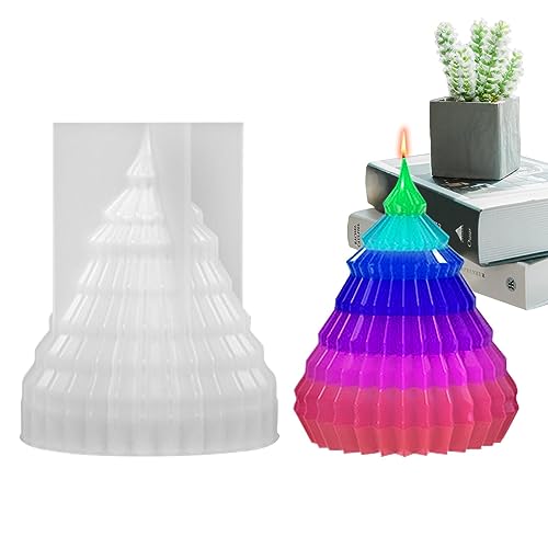 Kerzen Gießform 3D Weihnachtsbaum Kerzengießform Weihnacht DIY Silikonform Gießformen Silikon Kerzenform Gießen für DIY Seife Schokolade Kerzenherstellung (Christmas Tree B(S)) von KinMokusei