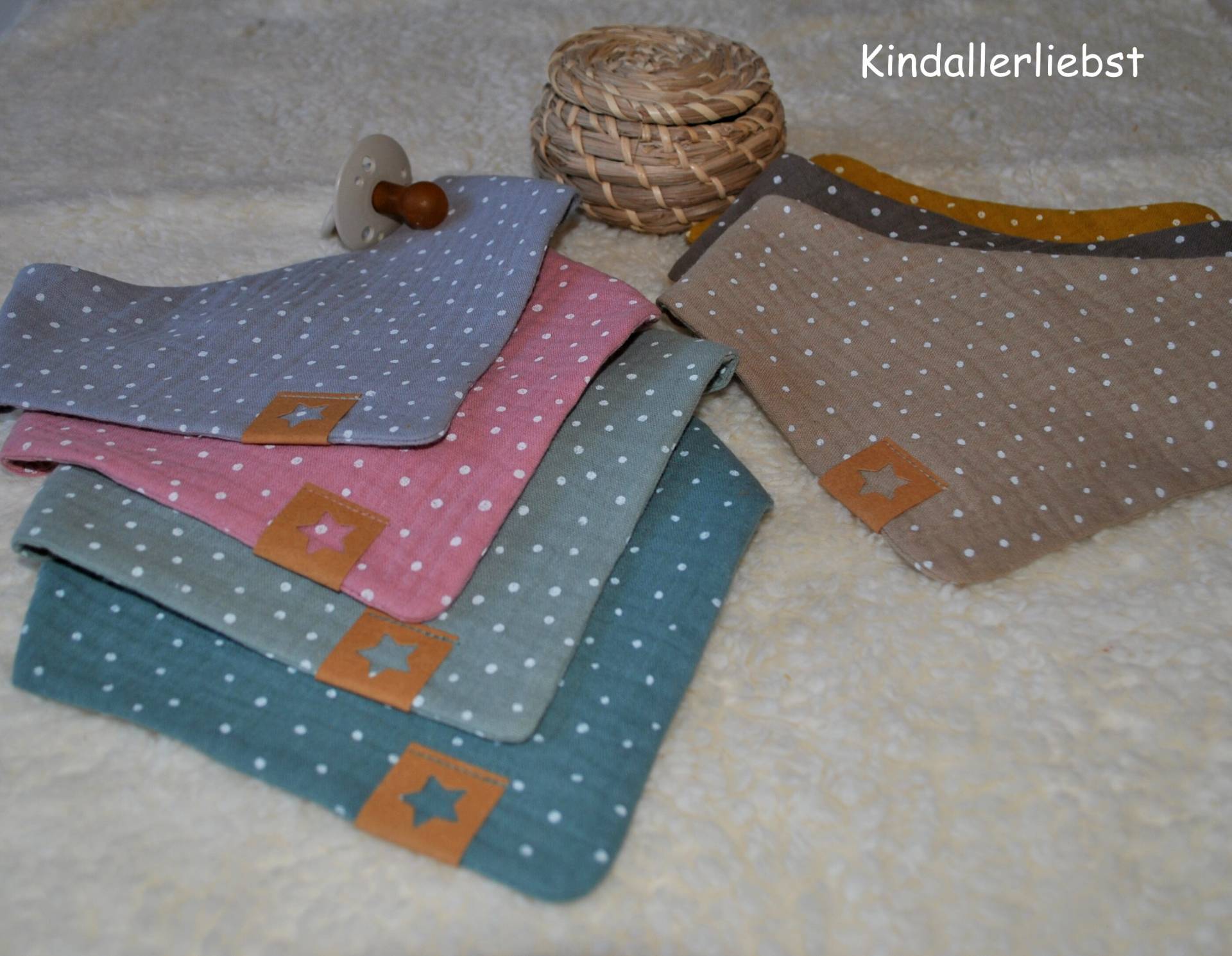 Musselin Baby Halstuch Verschiedene Farben Sets von Kindallerliebst