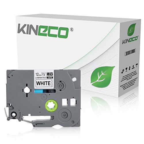 Kineco Schriftband kompatibel für Brother TZE-231 12mm/8m - Schwarz auf Weiß P-Touch 1000 1010 1080 1090 1200 1200P 1230PC 1250 1280 1290 1750 1800 1850 200 220 2400 2450 2460 2470 2480 300 310 340 von Kineco