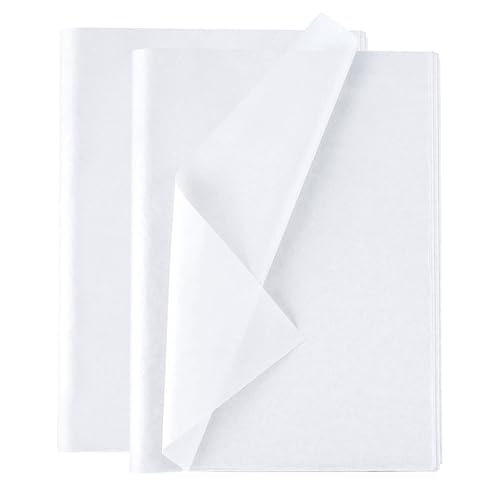 KineticKraft 100 Blatt Seidenpapier Weiß, 50 x 35 cm, Verpackungsmaterial, Bastelpapier für Geschenke, Hochzeiten, Baby-Duschen & mehr von KineticKraft