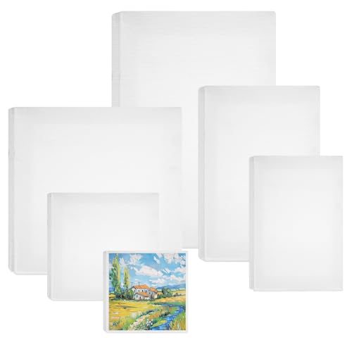 6 Stück Leinwand Set Leinwand Rahmen Leinwand zum Bemalen Set Leere Leinwand Aus Hochwertiger Baumwolle Keilrahmen Leinwand Sortierte Größe Kunst Leinwand Rahmen für Erwaschsene, Künstler und Kinder von KineticKraft