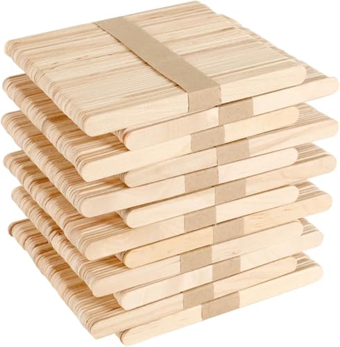 800 Stück Eisstiele Holz Zum Basteln,114 x 10 x 2 mm Mundspatel Holz,BastelhöLzer,EisstäBchen,Holzstiele,Popsicle Sticks,Eisstiele Holz Breit,EisstäBe Holz,Eisstiele Holz Zum Backen für DIY Handwerk von KineticKraft