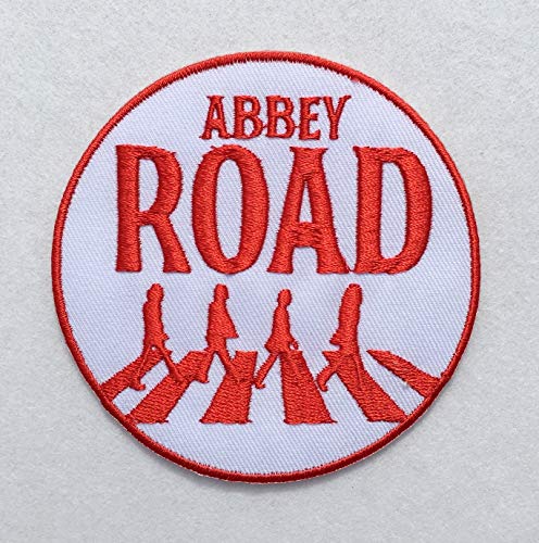 Rock Band Patches Abbey Road Vintage British Music Inspired Embroidered Iron on Sew Patch for Backpacks, Jackets, Jeans, Hats, etc. (Red W) von King Hobbs