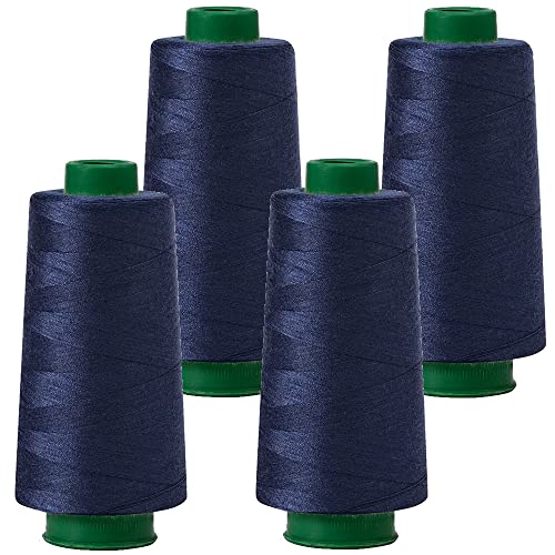 4 Konen Rollen Nähgarn Garn Overlockgarn 2700m 40S/2 100% Polyester - 18 navy von King of Trade