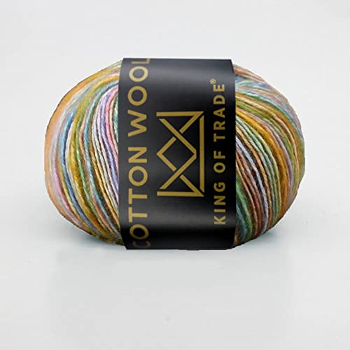 50g bunte Baumwolle Wolle Strickwolle Strickgarn Garn Häkelwolle 100m - 001# Bunt - 5 Stück von King of Trade