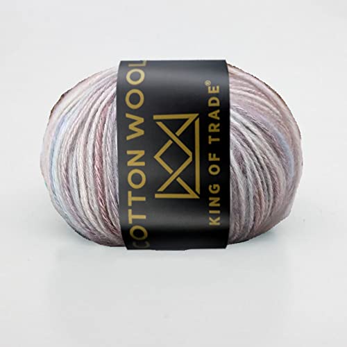 50g bunte Baumwolle Wolle Strickwolle Strickgarn Garn Häkelwolle 100m - 002# Bunt Grau - 3 Stück von King of Trade