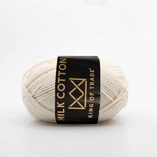 Milchwolle Milchbaumwolle Babywolle Milchgarn Chenille Wolle Makramee Garn Schulgarn Häkeln Stricken 100m 50g 1 Stück Creme von King of Trade