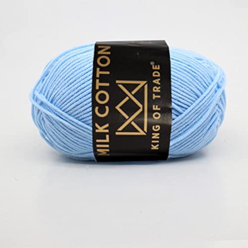 Milchwolle Milchbaumwolle Babywolle Milchgarn Chenille Wolle Makramee Garn Schulgarn Häkeln Stricken 100m 50g 1 Stück Hellblau von King of Trade