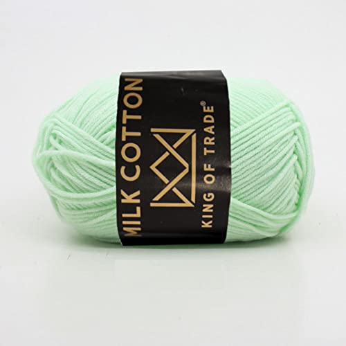 Milchwolle Milchbaumwolle Babywolle Milchgarn Chenille Wolle Makramee Garn Schulgarn Häkeln Stricken 100m 50g 2 Stück Mintgrün von King of Trade