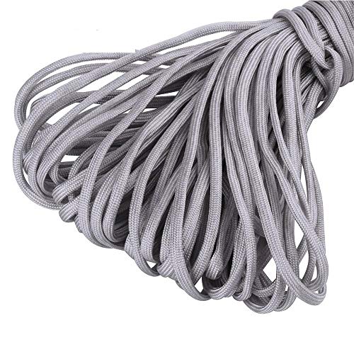 Paracord 550 Fallschirmschnur Schnüre Nylonleine 4 mm stark, 15 m lang Farbe hell grau von King of Trade