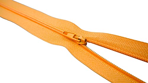 Reißverschluss Nylon Schiene 4 mm nicht teilbar fein Zipper 40 cm 9# Orange von King of Trade