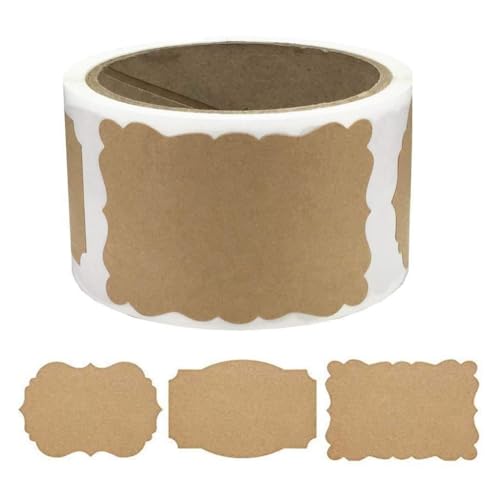 100 Stück/Set Kraftpapier-Aufkleber, exquisite 3 Designs, selbstklebende Umschläge, Aufkleber, Wertschätzungskarten, Etiketten von Kingke