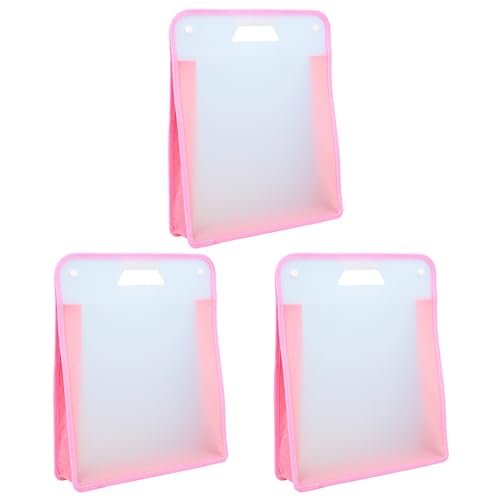 Kingke 3 x tragbare Sammelalbum-Papier-Organizer-Tasche, 33,5 x 40 cm, transparent, für Studenten von Kingke