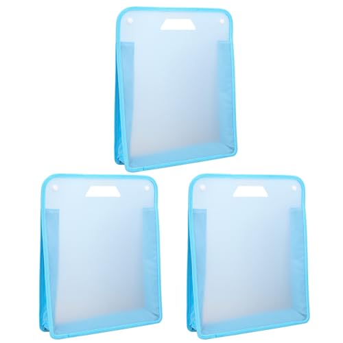 Kingke 3 x tragbare Sammelalbum-Papier-Organizer-Tasche, 33,5 x 40 cm, transparent, für Studenten von Kingke