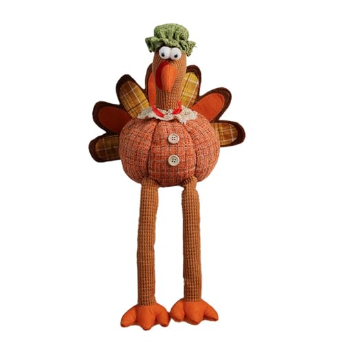 Thanksgiving-Truthahn-Figur mit baumelnden Beinen, Puppen, Kamin, Dekoration, Boutique, Fenster, Ernte, Festival, Ornament von Kingke